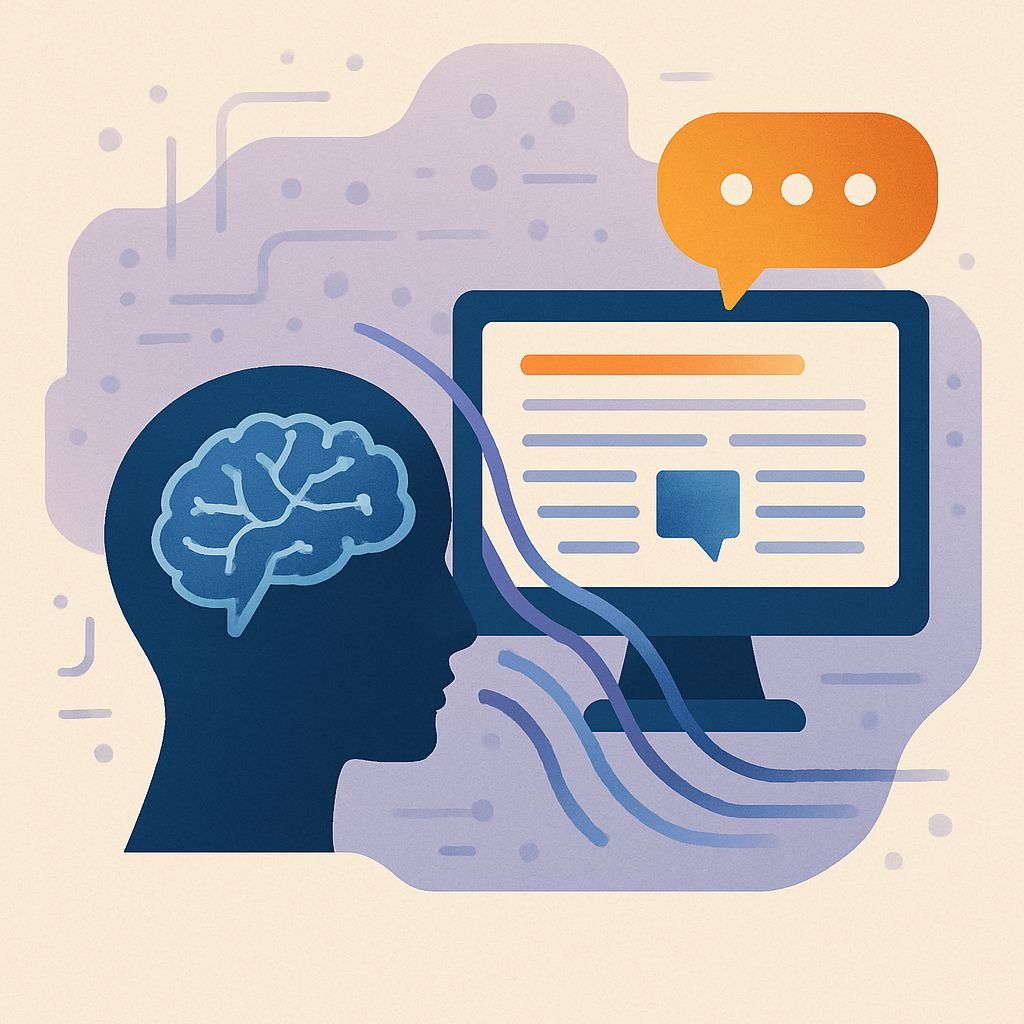 AI blog development on laptop